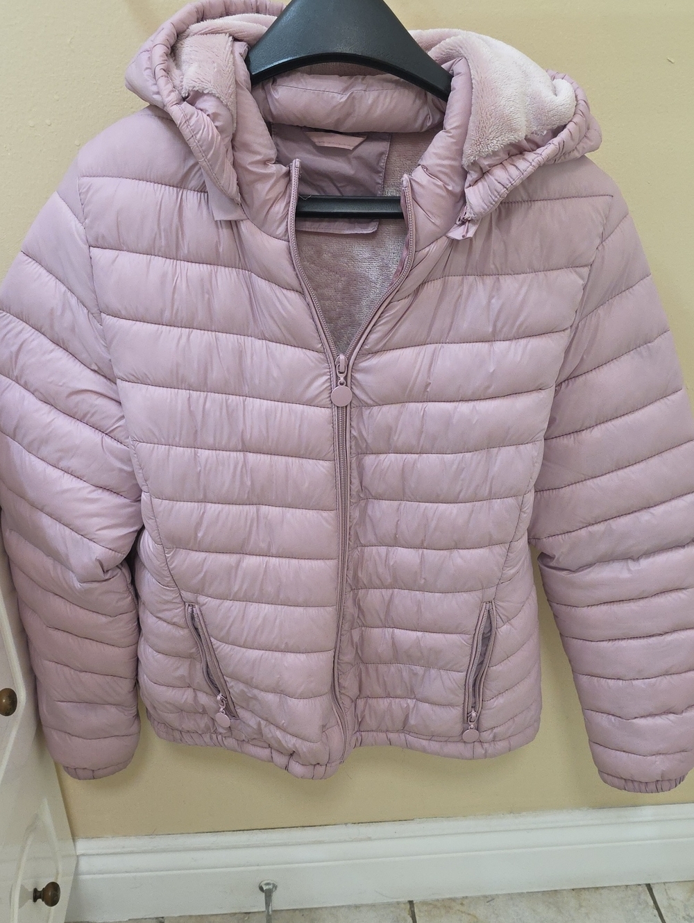Girls' Hooded Puffer Jacket - Light Pink